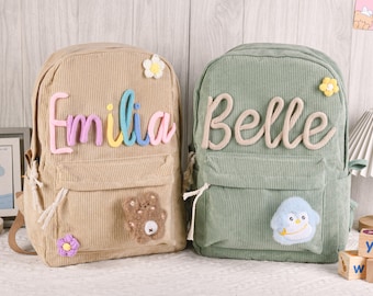 Zaino personalizzato per bambini, zaino personalizzato per bambini, borsa per libri per bambini, borsa scolastica per bambini, regalo per il primo giorno di scuola, zaino per bambini, ritorno a scuola