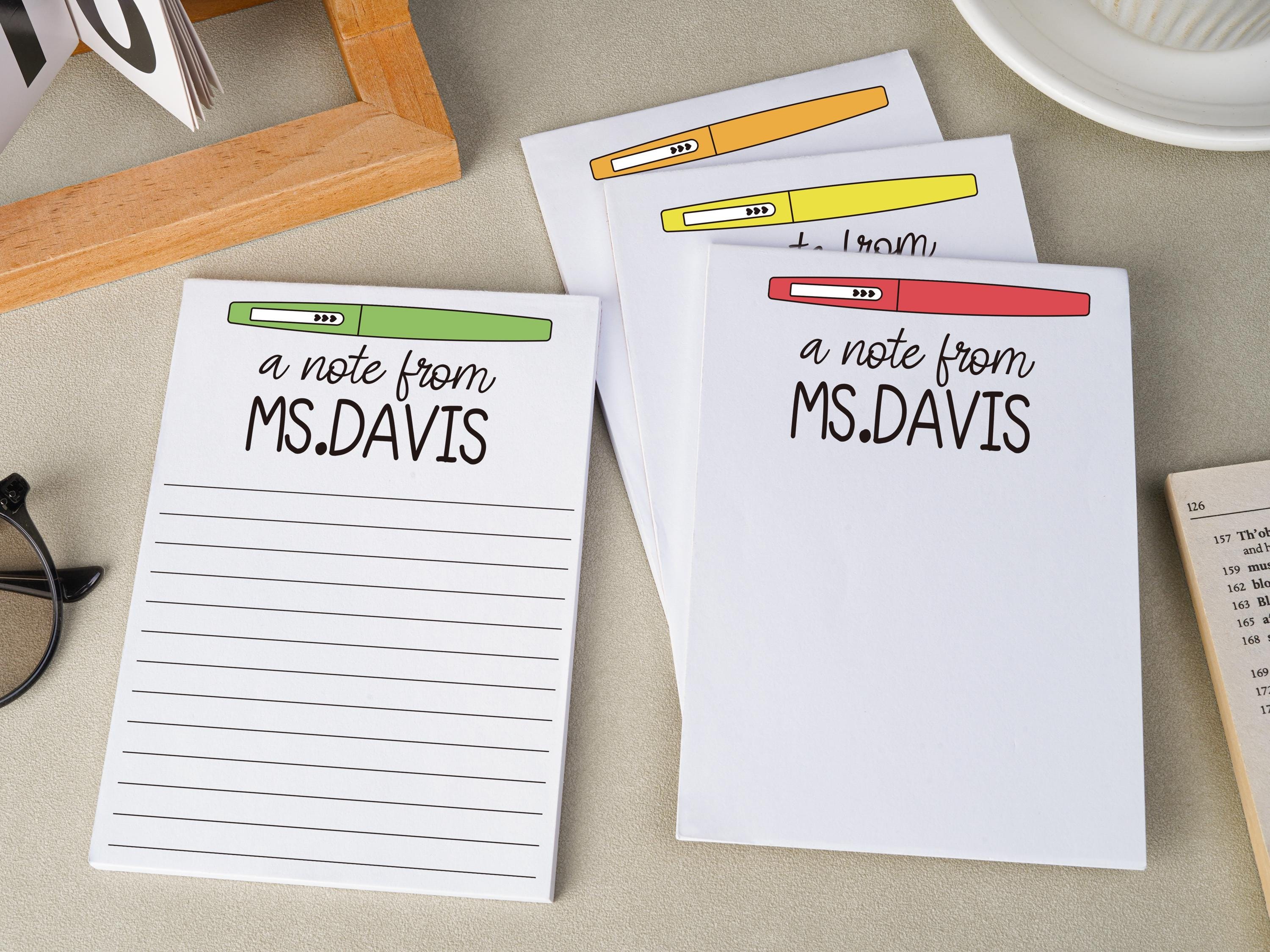 Personalized Teacher Notepad, Customizable Notepad, Back to School ...