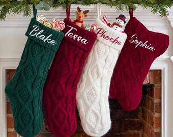 Personalized Family Christmas Stockings with Name, Embroidered Pet Stockings, Bone Dog Holiday Stockings, Christmas Gift, Holiday Decor Gift
