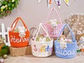 Personalized Easter Basket with Name,Custom Bunny Rope Basket,Kids Easter Gift,Baby's First Easter, Easter Egg Hunt Basket,Baby Shower Gift product logo