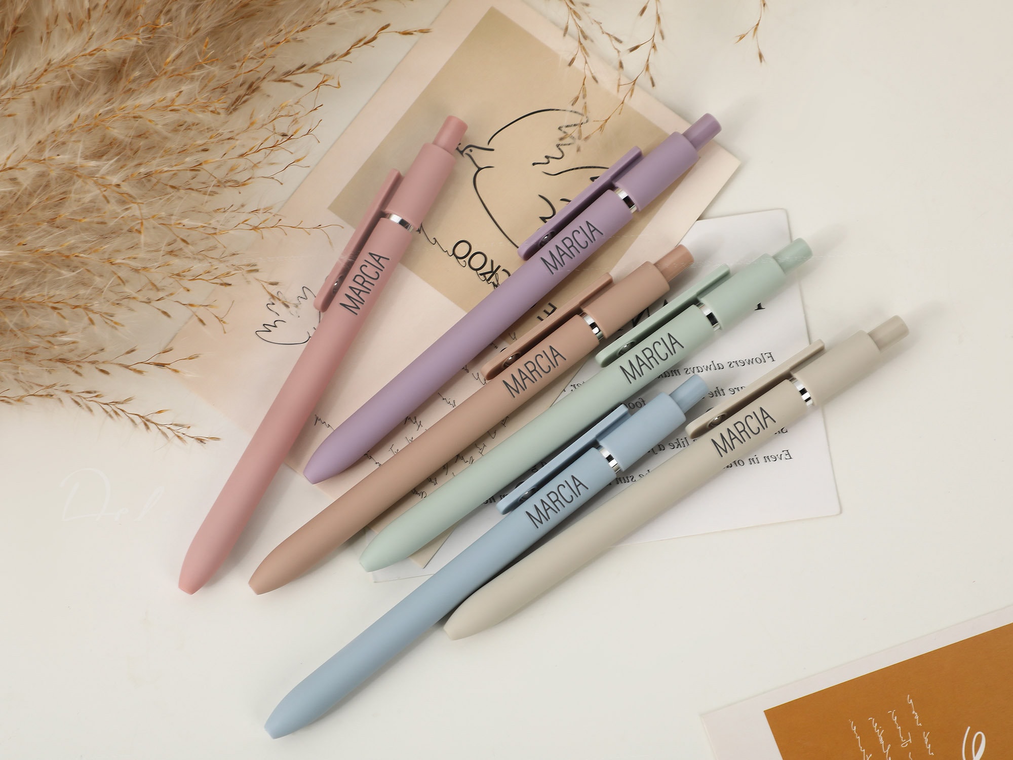 Personalized Pens, Custom Pens, Set of 6 Engraved Pens, Graduation Gift, Gift for Her, Coworker Gift, School Supplies, Office Supplies
