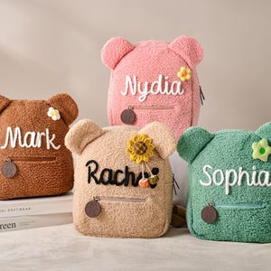Personalized Teddy Bear Backpack, Custom Backpack With Name,Preschool Toddler Backpack, Backpack for Kids and Toddlers,Back to School Gifts