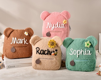 Personalized Teddy Bear Backpack, Custom Backpack With Name,Preschool Toddler Backpack, Backpack for Kids and Toddlers,Back to School Gifts
