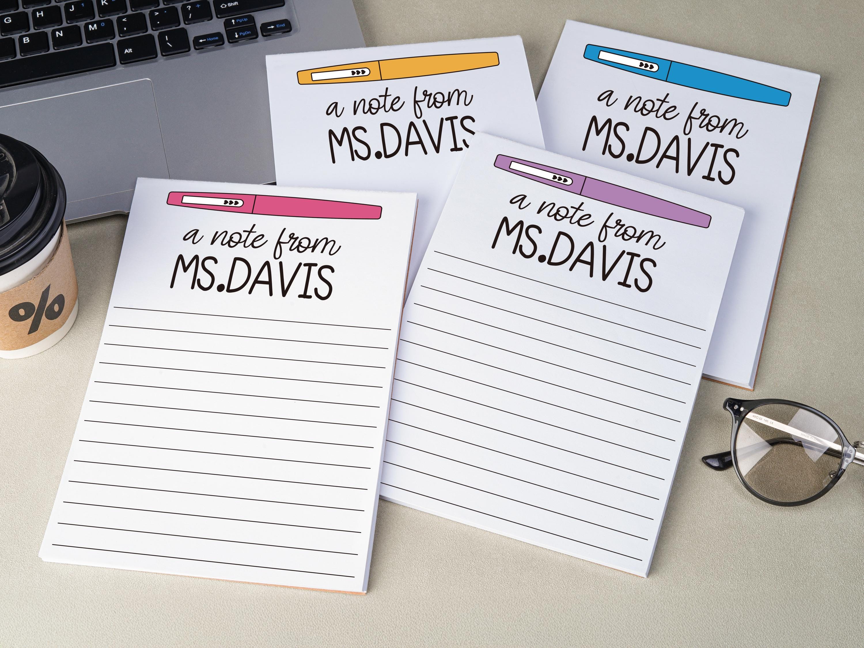 Personalized Teacher Notepad, Customizable Notepad, Back to School ...