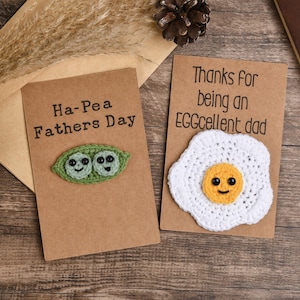 Handgemachte gehäkelte Vatertagskarte, Danke, dass Sie ein EGGcellent Papa Geschenk sind, Vatertagsgeschenk, Geburtstagsgeschenk für Papa, Ha-Pea Vatertagsgeschenk