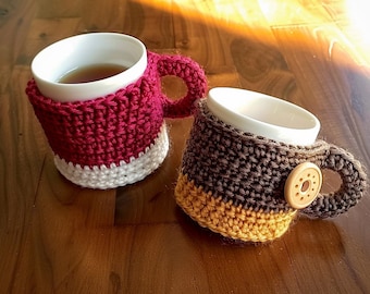 Mug Cozy，Crochet Mug Wrap，Farmhouse Coffee Cozy，Tea Cozy，Cup Cozy，Mug Sweater，Made to Order, Crochet Coffee Cup Cozy， Crochet Cozy