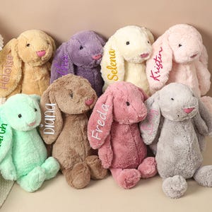 Personalized Bunny Rabbit Toy, Custom Embroidered Bunny Rabbit, Monogrammed Bunny Rabbit, Baby Gift, Baby Shower Gift,Stuffed Animal