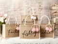 Personalized Bridesmaid Gift Bag With Charm,Custom Bridesmaid Burlap Bag,Bachelorette Party Bag, Bridesmaid Proposal Gift,Bachelorette Party product logo