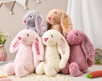 Personalized Bunny Rabbit Toy, Custom Embroidered Bunny Rabbit, Monogrammed Bunny Rabbit, Baby Gift, Baby Shower Gift,Stuffed Animal