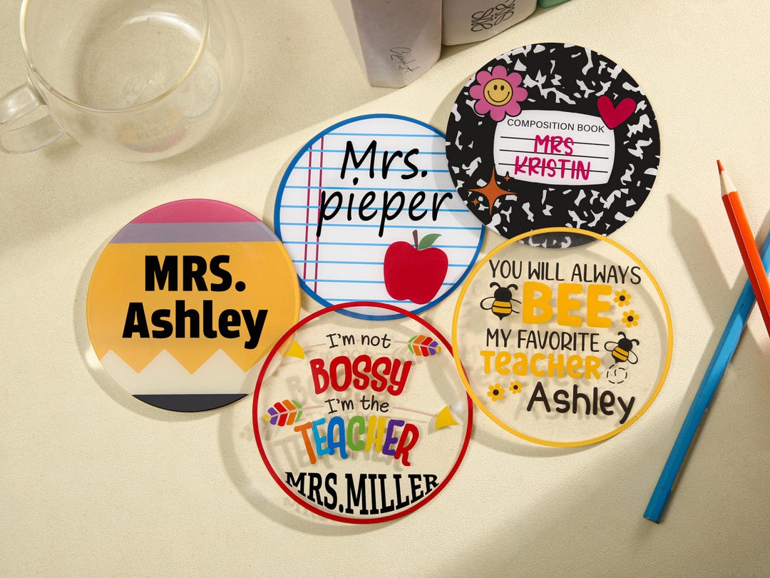Personalized Teacher Coaster Gift, Custom Name Coaster,teacher Coaster ...