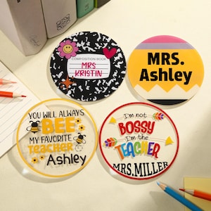 Personalized Teacher Coaster,Custom Name Coaster,Teacher Coaster,Thoughtful Teacher Gifts, End of Year Gift, Teacher Appreciation Gift
