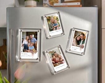 Magnete da frigo personalizzato con foto di famiglia, regalo fotografico con testo personalizzato, porta foto, regalo ricordo personalizzato, regali per damigelle d'onore