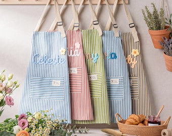 Personalized Cooking Apron,Cooking Gift for Kids Adults,Kitchen Apron with Name,Toddler Cooking Apron with Pocket,Gift for Cooking