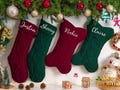 Personalized Family Christmas Stockings, Embroidered Knitted Christmas Stockings,Dog Bone Stockings, Holiday Stockings, Christmas Gifts product logo