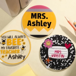 Personalized Teacher Coaster Gift,Custom Name Coaster,Teacher Coaster, End of Year Gift,Thoughtful Teacher Gifts, Teacher Appreciation Gift
