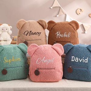 Sac à dos personnalisé en forme d'ours en peluche, sac personnalisé en forme d'ours en peluche pour enfants, cadeaux de rentrée, sac à dos pour enfant, cartable, rentrée des classes