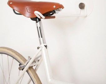 Bike Hooks / White Vintage Skin / BRASS