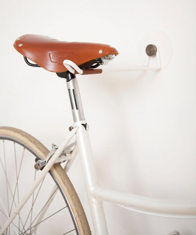 Bike Hooks / White Vintage Skin / BRASS image 1