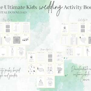 Ultimate Kids Wedding Activity Book, Kids Wedding Activity Pack, Wedding table ideas, Instant download digital files