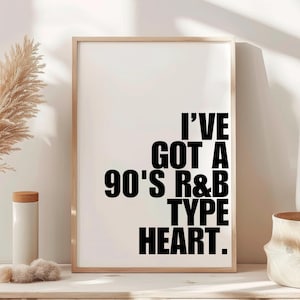 R&B Heart Wall Art Print Vintage Bar Cart Retro Aesthetic Kitchen Decor Poster Apartment Funky Decor Instant Printable Frame Wall Art
