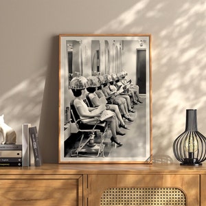 Vintage Hairdresser Photo Art Print Vintage Bar Cart Retro Aesthetic Kitchen Decor Poster Apartment Decor Instant Printable Digital Download