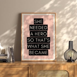 She is a Hero Wall Art Print Vintage Bar Cart Retro Aesthetic Kitchen Decor Poster Apartment Funky Decor Instant Printable Digital Download