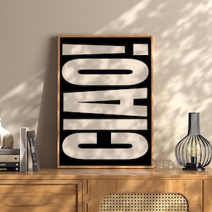 Ciao! Wall Art Print Vintage Bar Cart Retro Aesthetic Kitchen Decor Poster Apartment Funky Decor Instant Printable Digital Download