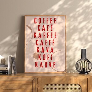 Coffee Wall Art Print Vintage Bar Cart Retro Aesthetic Kitchen Decor Poster Apartment Funky Decor Instant Printable Digital Download