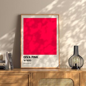 Diva Pink Palette Wall Art Therapy Print Vintage Bar Cart Retro Wall Art Aesthetic Kitchen Decor Poster College Apartment Decor Funky