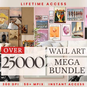 25 000 MEGA BUNDLE Wall Art Set Druckbare Maximalist Galerie Trendige Vintage Ästhetische Drucke Eklektische Poster Sofortiger digitaler Download