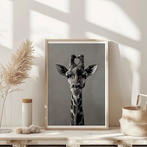 Cute Giraffe Print Vintage Bar Cart It Girl Dorm Retro Wall Art Newspaper Headline Poster College Apartment Decor Funky Bathroom Art Print