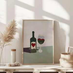 Wine Print Retro Home Bar Decor Vintage Bar Print Cart Wine Poster Retro Wall Art Fun kitchen art Aesthetic wall art Apartment Decor