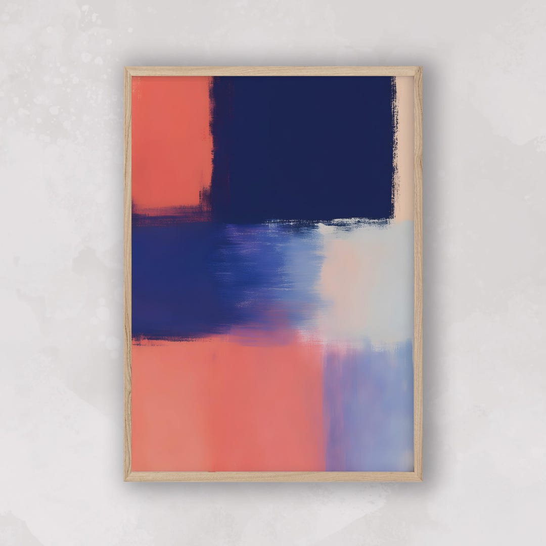 Abstract Blue and Pink Art Print, Trendy Home Decor (digital Download ...