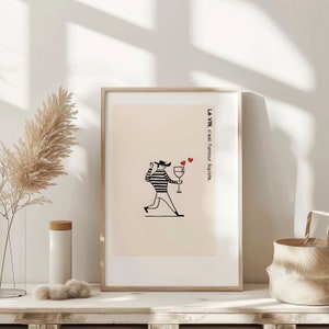 Wine Lover Poster Retro Home Bar Decor Vintage Bar Print Cart Poster Retro Wall Art Fun kitchen art Aesthetic wall art Apartment Decor