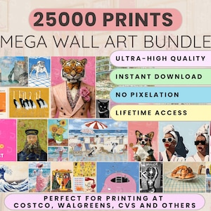 MEGA BUNDLE Wall Art Set, Dorm Wall Decor, Printable Maximalist Gallery, Vintage Aesthetic Prints Eclectic Posters Instant Digital Download