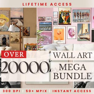 20 000 MEGA BUNDLE Wand Kunst Set Druckbar Maximalist Galerie Trendige Vintage Ästhetische Drucke Eklektische Poster Sofortiger digitaler Download