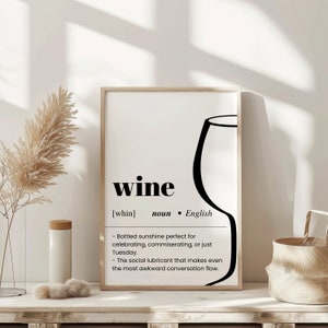 Wine Definition Print, Bar Cart Decor, Fun Kitchen art Aesthetic Wall Art Bar Printable Wall Art Dictionary Meaning Digital Download