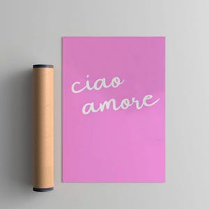 Ciao Amore Wall Art Print, Bar Cart Trendy Aesthetic Poster, Kitchen Gallery Decor, Apartment, Minimalistic Fine Art Print