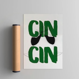 Cin Cin Wall Art Print, Bar Cart Trendy Aesthetic Poster, Kitchen Gallery Decor, Apartment, Minimalistic Fine Art Print