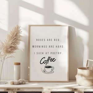 Coffee Funny Wall Art Print Vintage Bar Cart Retro Aesthetic Kitchen Decor Poster Apartment Funky Decor Instant Printable Digital Download