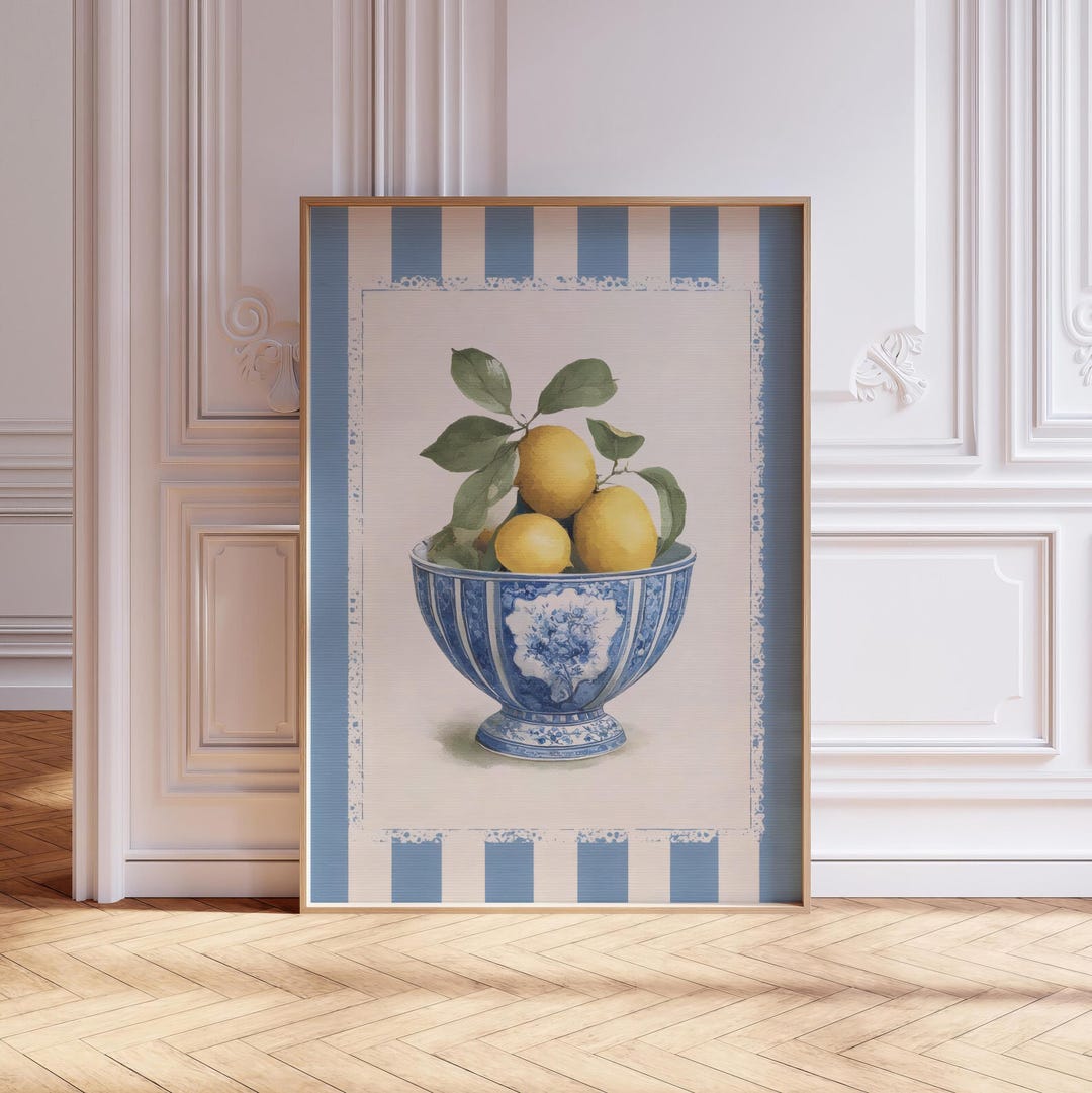 Vintage Lemon Print, Antique Fruit Printable Wall Art, Flower Sketch ...