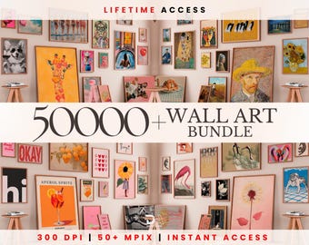 50000+ Mega Wall Art Set, Eclectic Gallery Prints (Digital Download)
