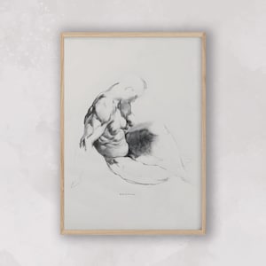 Dunkle minimalistische männliche Figur Skizze Druck (Digitaler Download)