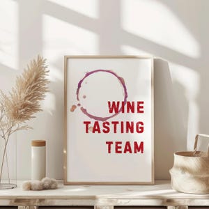 Wine Tasting Team Wall Art Print Vintage Bar Cart Retro Aesthetic Kitchen Decor Poster Apartment Decor Instant Printable Digital Download