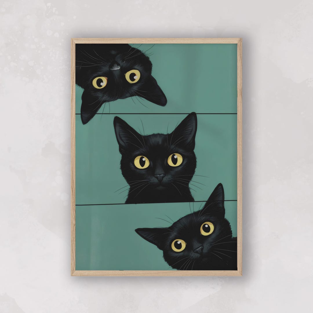 Eclectic Cat Digital Prints Vintage Wall Art Prints Decoration Retro ...