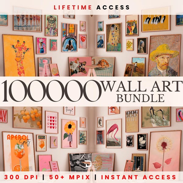 Mega Wall Art Set, Printable Maximalist Gallery, Eclectic Aesthetic (Digital Download)