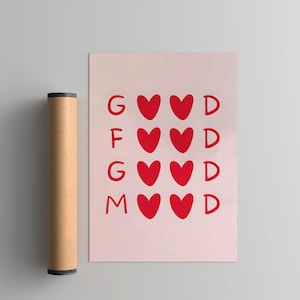 Good Food Good Mood Wall Art Print, Bar Cart Trendy Aesthetic Poster, Kitchen Gallery Decor, Apartment, Minimalistic Fine Art Print