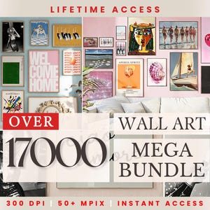 17 000 MEGA BUNDLE Wall Art Set Druckbare Maximalist Galerie Trendige Vintage Ästhetische Drucke Eklektische Poster Sofortiger digitaler Download