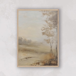 Cozy Landscape Printable Wall Art, Vintage Print Country Painting, Digital Download, Cottagecore Eclectic Poster, Trendy Apartment Decor
