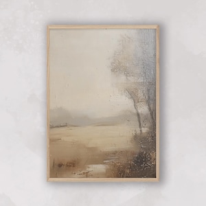 Cozy Landscape Printable Wall Art, Vintage Print Country Painting, Digital Download, Cottagecore Eclectic Poster, Trendy Apartment Decor